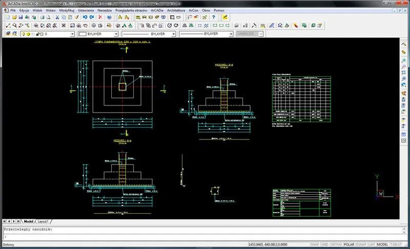Izolacja fundamentów wg DWG